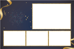 Fotobox-Druckvorlage Blue Gold Birthday – Kategorie Geburtstag