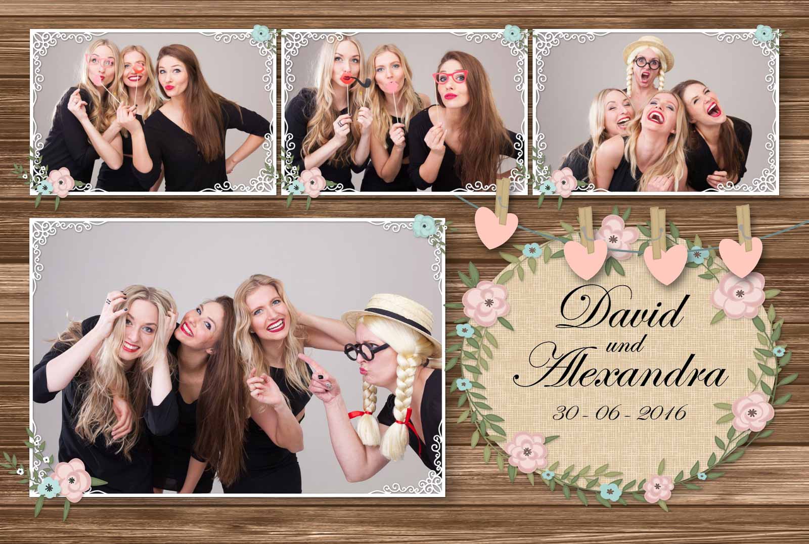 Fotobox Druckvorlage Bouquet