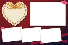 Fotobox-Druckvorlage Weinrot-Herz – Kategorie Hochzeit